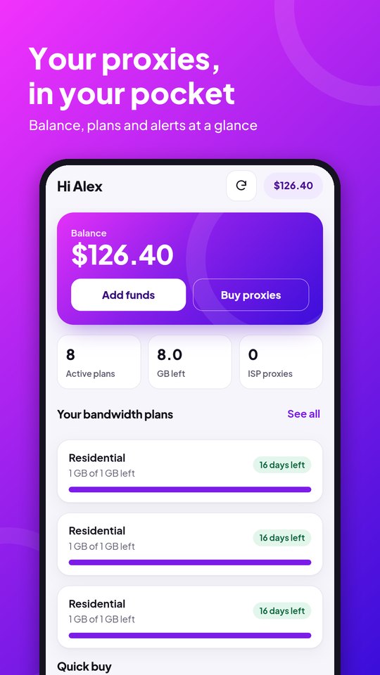 The PinkProxies Android app